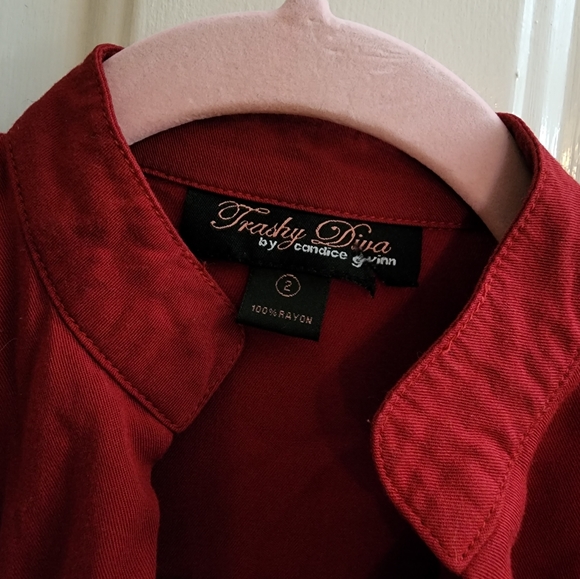 Trashy Diva Lilian Dress in red with Dragons EUC size 2 - Picture 9 of 10